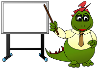 Comelio dragon pointing on a whiteboard