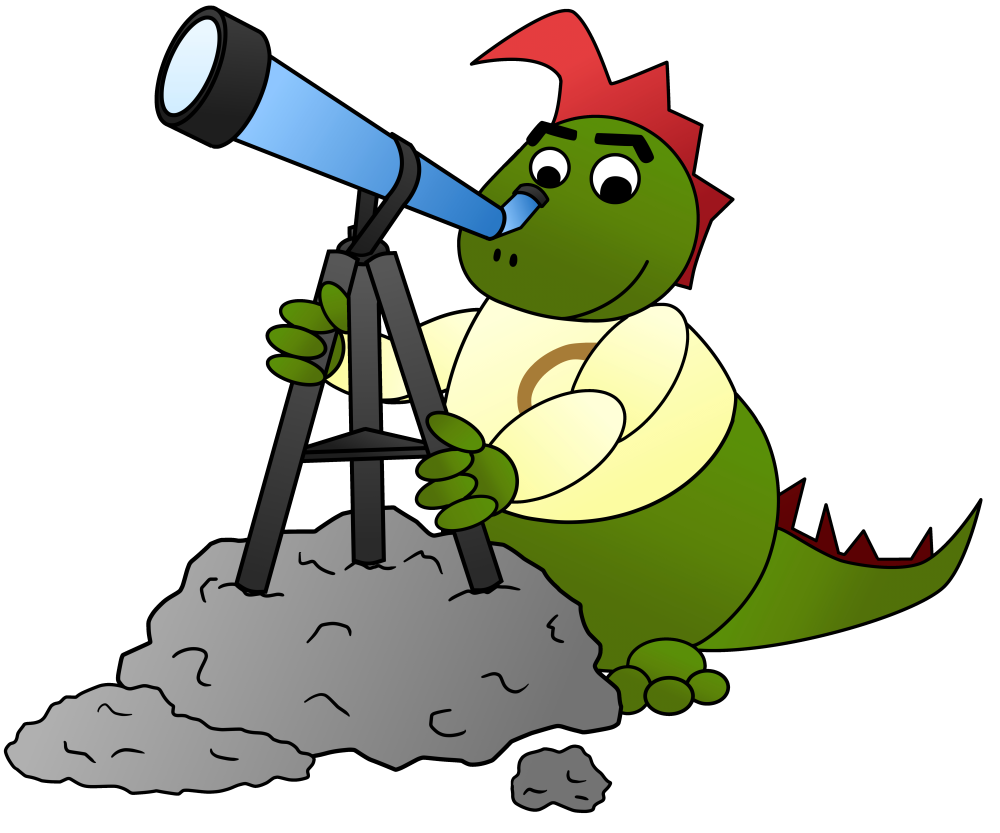 Comelio dragon looking thorugh a telescope